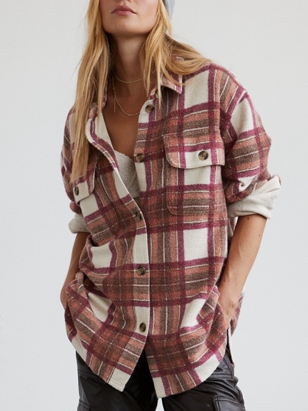 NEW American Eagle AE Oversized Plaid Fleece & Love Shacket NWT.  21